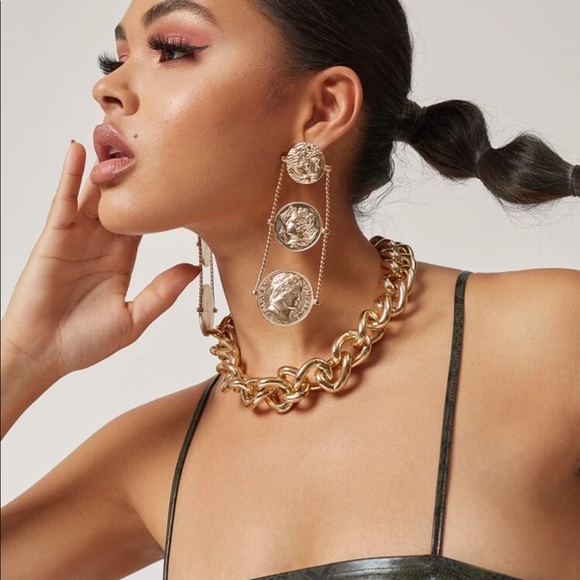 ¥18k Cuban Chunk Gold Neckalce - Picture 2 of 4